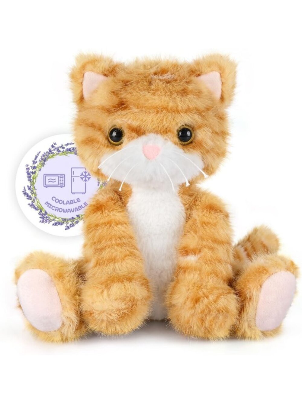 Cozy Heatable & Coolable Orange Cat Plush Heating Pad for Kids & Adults